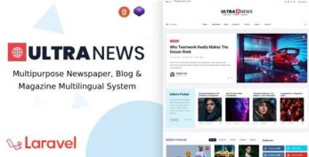 UltraNews v4.0.0 – Laravel Newspaper, Blog Multilingual System with support AI Writer, Content Generator