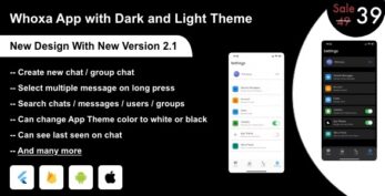 Whoxa v2.0.4 – Whatsapp Clone flutter App with Firebase (Audio/Video call)