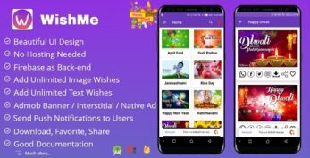 WishMe v1.5 – Festival Wishes Android App With Firebase Back-end