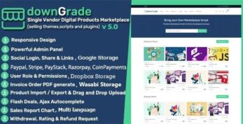 downGrade v6.5 – Single Vendor Digital Marketplace With Subscription