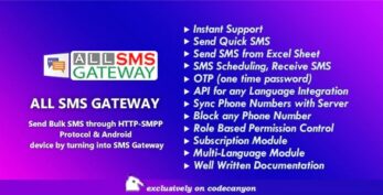 All SMS Gateway v3.0 – Send Bulk SMS through HTTP-SMPP Protocol & Android phone by Turning into Gateway