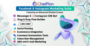 ChatPion v9.3.4 – AI Chatbot for Facebook, Instagram, eCommerce, SMS/Email & Social Media Marketing (SaaS)