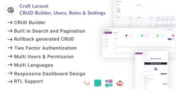Craft Laravel Admin Panel v1.0.1 – CRUD builder, Users, Role, Permissions & Settings