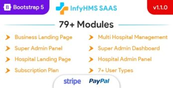 HMS Saas v5.8.0 – Multi Hospital Management System – Appointment Booking – Smart Hospital – With Mobile App