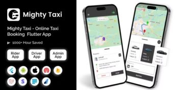 MightyTaxi v1.0 Flutter Online Taxi Booking Full Solution | User App | Admin Laravel Panel | Driver app