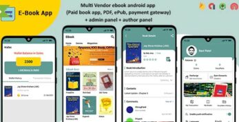 MultiVendor ebook Android App v2.2 (Paid book app, PDF, ePub, payment gateway) + admin panel + author pa