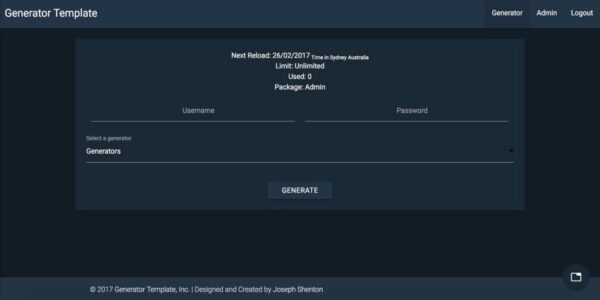 PHP Account Generator Script Codester v1.0