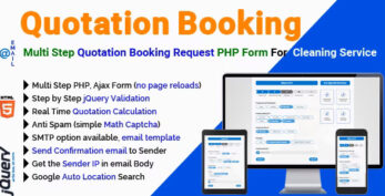 Quotation Booking v2.9.2 – Multi Step Quotation Booking Request PHP Form For Cleaning Service