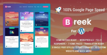 Breek v4.1.0 – Minimal Masonry Theme for WordPress