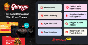 Gloreya v2.0.9 – Food Ordering & Delivery Restaurant WordPress Theme