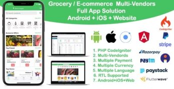 grocery / delivery services / ecommerce multi vendors(Android + iOS + Website) ionic 7 / Laravel v11.0
