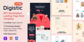 Digistic – NFT Marketplace Landing Page Html Template v1.0