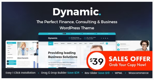 Dynamic v3.2 Finance and Consulting Business WordPress Theme
