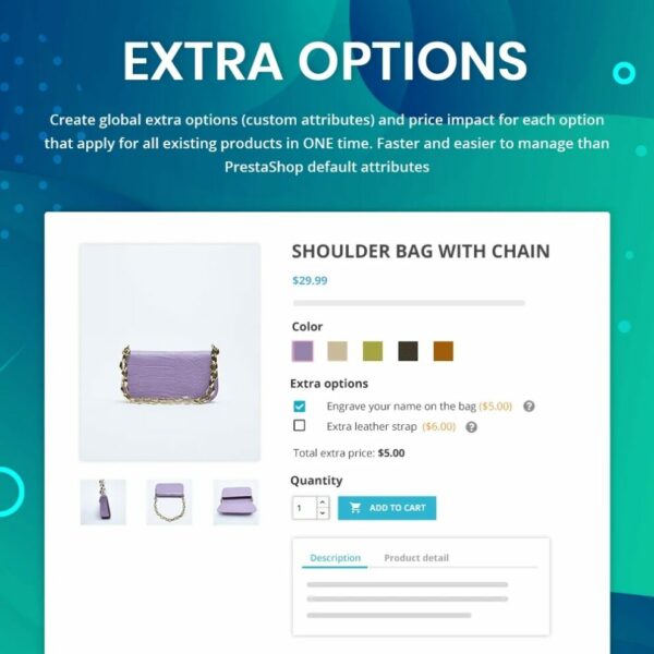 EXTRA OPTIONS custom product attributes Module v.1.0.7