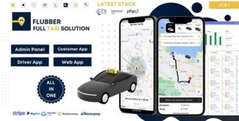 Flubber v1.0.1 Taxi Cab Full Solution with Customer and Driver Flutter App, Web and Admin Laravel Panel