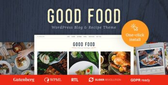 Good Food v1.2.7 – Recipe Magazine & Cooking Blogging Theme