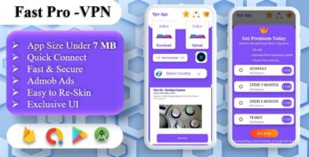 Fast-Pro VPN App | VPN Unblock Proxy | VPN In App Purchase | High Secure VPN | Admob Ads v4.0
