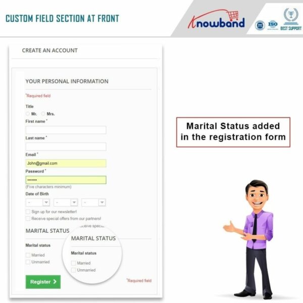 v1.0.7 Knowband – Custom Field Registration Module [v1.6-v1.7] Prestashop