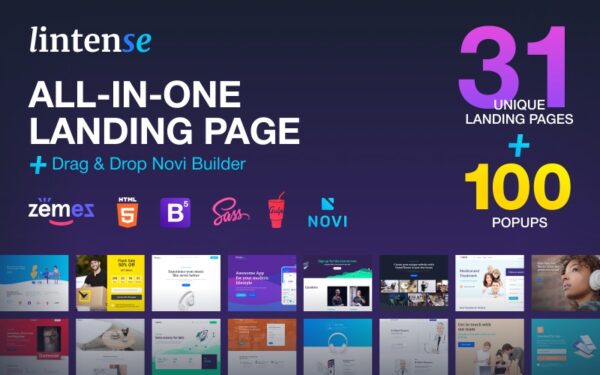 Lintense – All-in-one Landing Page Template v2.18
