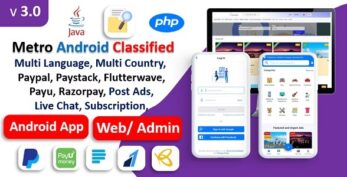 Metro Android Classified App | Buy, sell | Payment Gateways | Membership Plan | Admin Panel v3.0