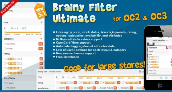 Opencart Brainy Filter Ultimate OC2 / Most advanced & elegant filter 2022-10-09