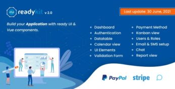 ReadyKit v2.9 – Admin & User Dashboard Templates (with functionality) for Laravel + Vue App Development