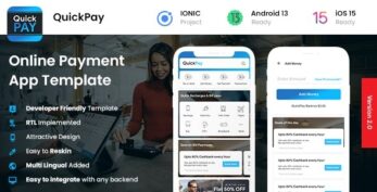 QuickPay v.3.6.1 2 App Template | Online Bill Payment App | Recharge App | Booking App | Wallet App
