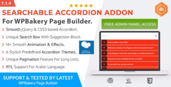Ultimate Searchable Accordion v1.1.6 – WPBakery Page Builder Addon