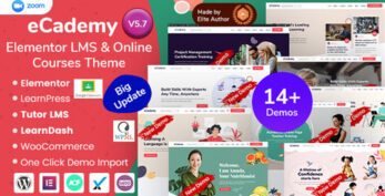 eCademy v7.0 – Elementor LMS & Online Courses Theme