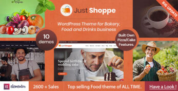 Justshoppe v12.6 – Elementor Cake, Bakery & Food WordPress